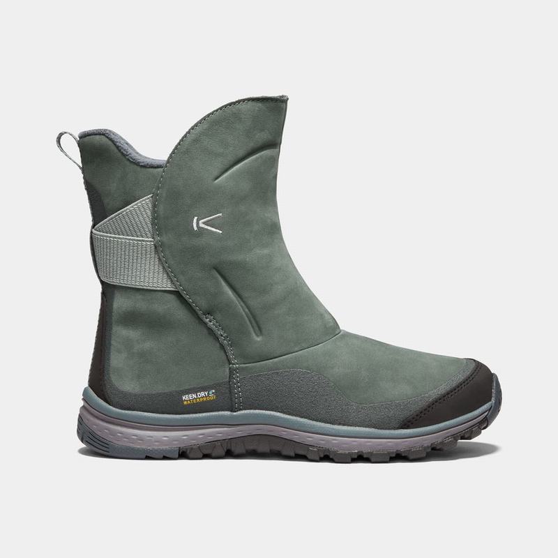 Botas De Invierno Keen Winterterra Cuero Waterproof Para Mujer Verde Oliva - Botas Keen Mexico (4392